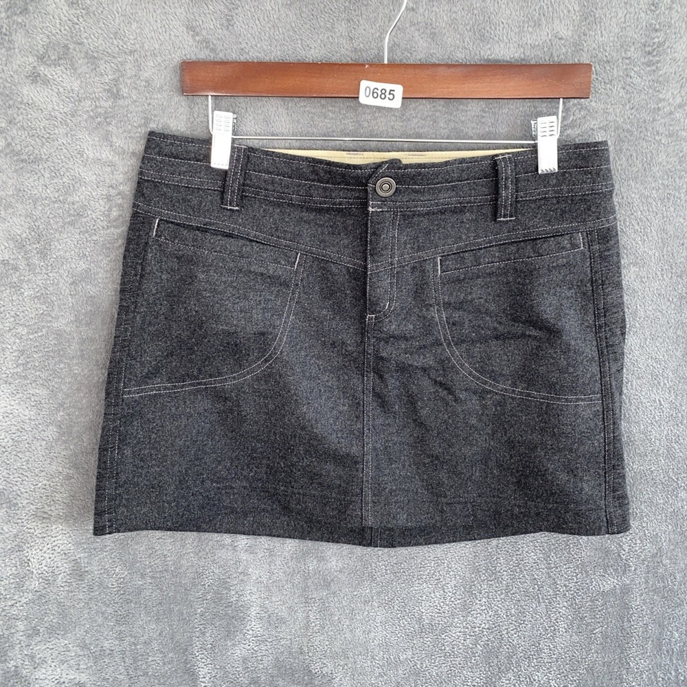 Kuhl size 6 Gray Wool Cashmere Blend Mini Skirt Womens Pockets Sexy Granola